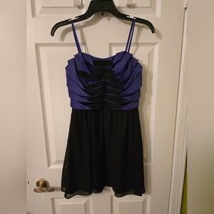 BCBGeneration Indigo and Black Layered Spaghetti Strap Dress Size 4
